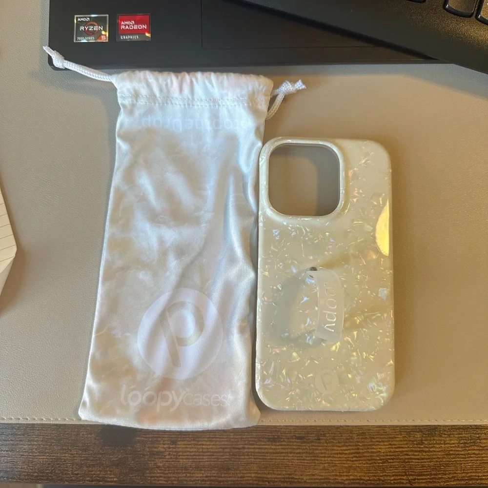Loopy White Opal Shell IPhone 14 Pro Case - Picture 3 of 3